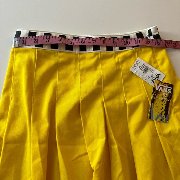 Vans X Tierra Whack Yellow Pleated Black/White Checkered High Rise Skirt NWT 25 - Picture 13 of 16
